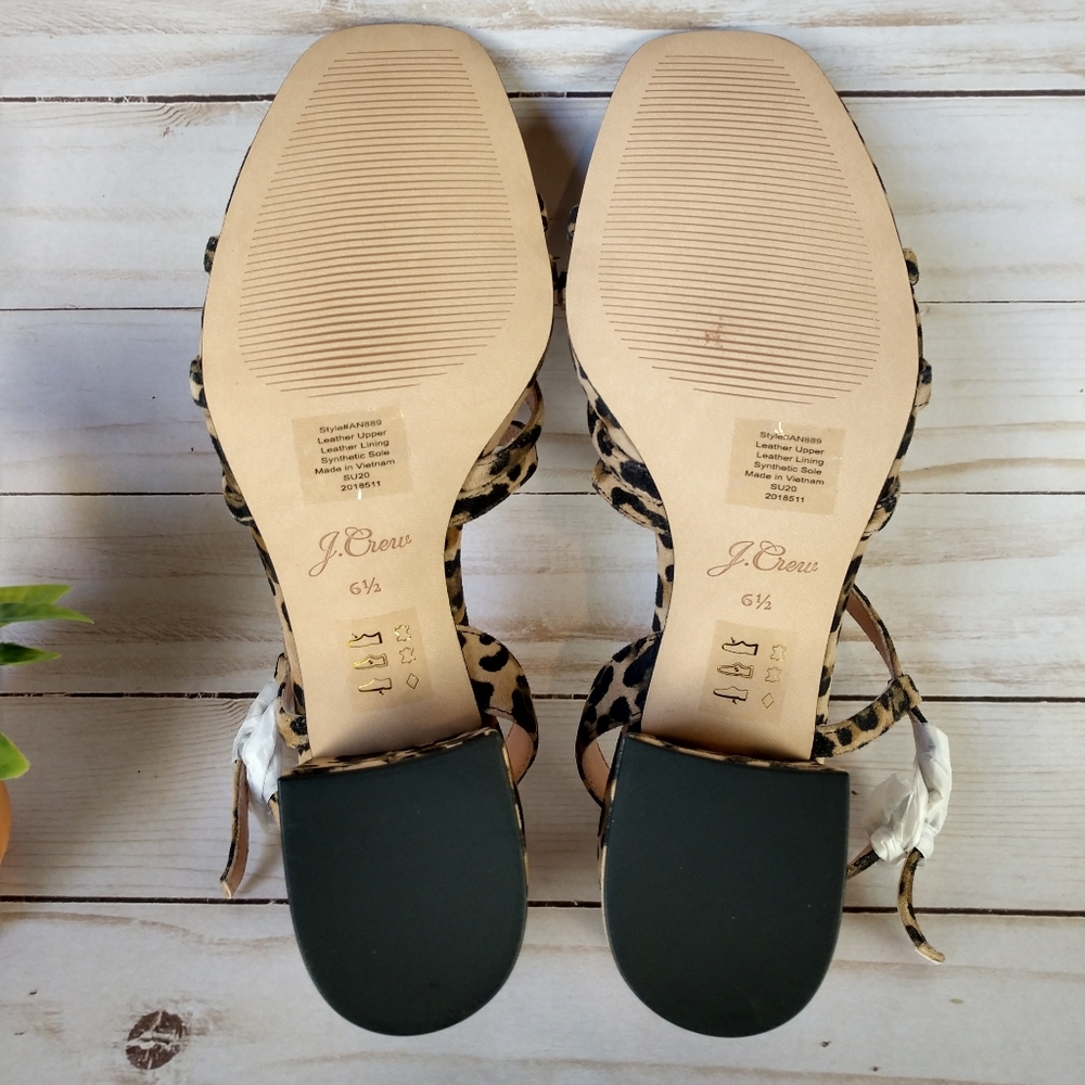 J. Crew Odette Strappy Sandals Leopard Pat… - Picture 6 of 10